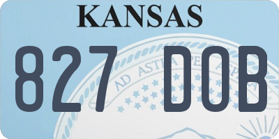 KS license plate 827DOB