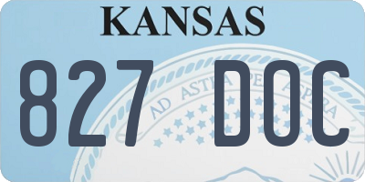 KS license plate 827DOC