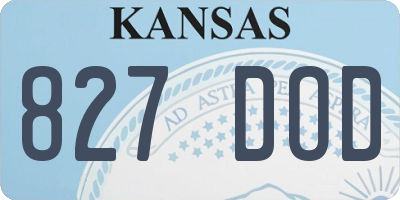 KS license plate 827DOD