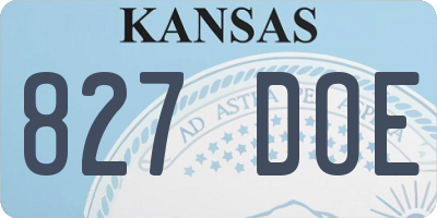 KS license plate 827DOE