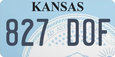 KS license plate 827DOF