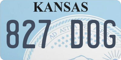 KS license plate 827DOG