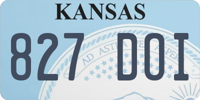 KS license plate 827DOI
