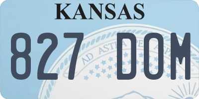 KS license plate 827DOM