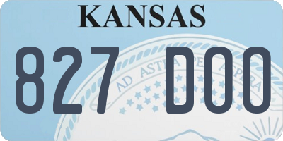 KS license plate 827DOO