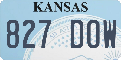 KS license plate 827DOW