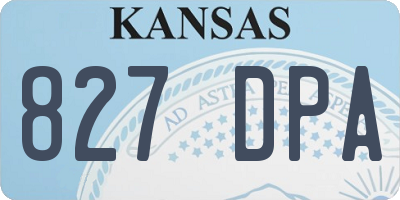 KS license plate 827DPA