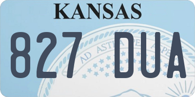 KS license plate 827DUA
