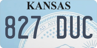 KS license plate 827DUC