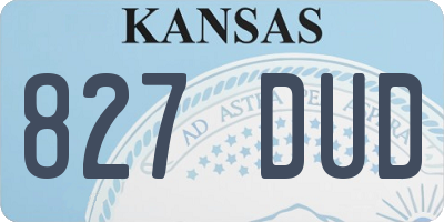 KS license plate 827DUD