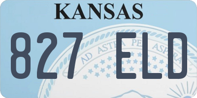 KS license plate 827ELD