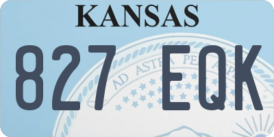 KS license plate 827EQK