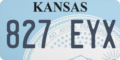 KS license plate 827EYX
