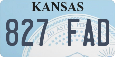 KS license plate 827FAD