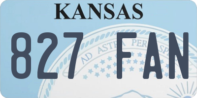 KS license plate 827FAN