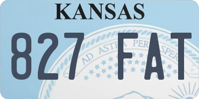 KS license plate 827FAT