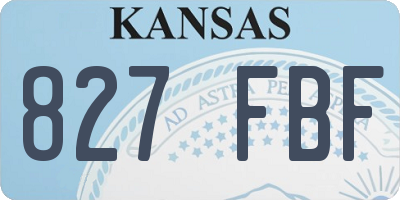 KS license plate 827FBF
