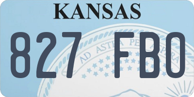 KS license plate 827FBO