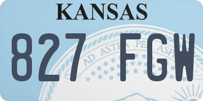 KS license plate 827FGW