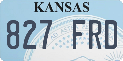 KS license plate 827FRD