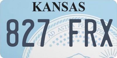 KS license plate 827FRX