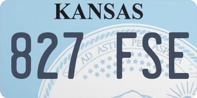 KS license plate 827FSE