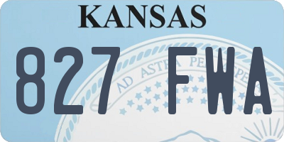 KS license plate 827FWA