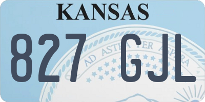 KS license plate 827GJL