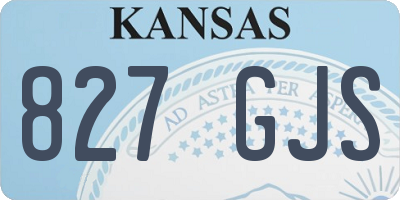 KS license plate 827GJS