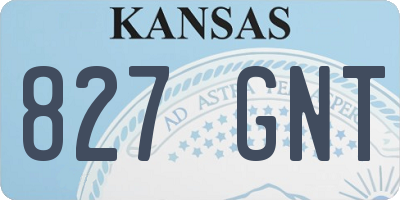KS license plate 827GNT