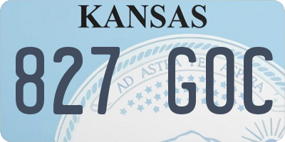 KS license plate 827GOC