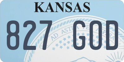 KS license plate 827GOD