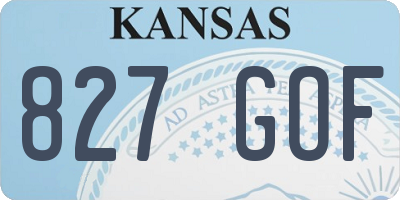 KS license plate 827GOF