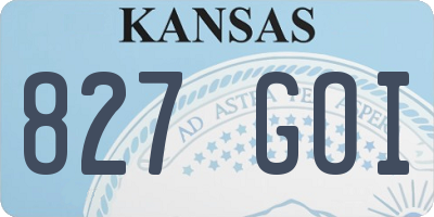 KS license plate 827GOI
