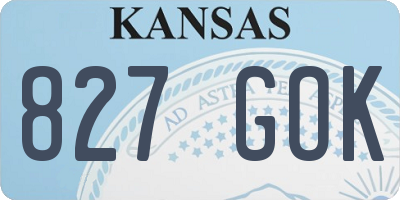 KS license plate 827GOK