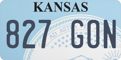 KS license plate 827GON
