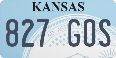 KS license plate 827GOS