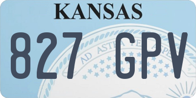 KS license plate 827GPV