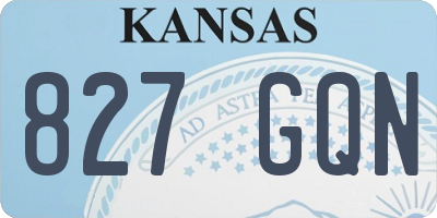 KS license plate 827GQN