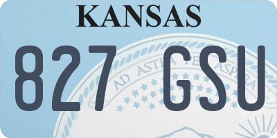 KS license plate 827GSU