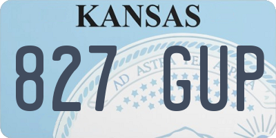 KS license plate 827GUP