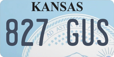 KS license plate 827GUS