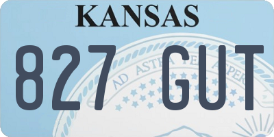 KS license plate 827GUT