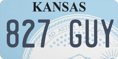 KS license plate 827GUY