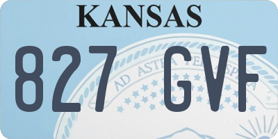KS license plate 827GVF