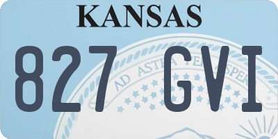KS license plate 827GVI