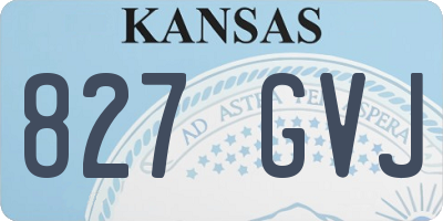 KS license plate 827GVJ