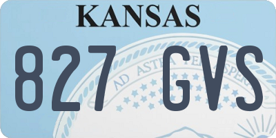 KS license plate 827GVS
