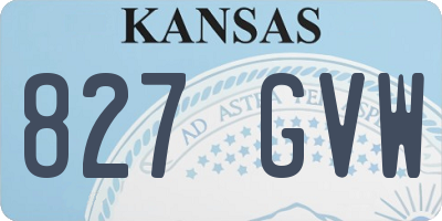 KS license plate 827GVW