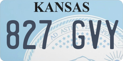 KS license plate 827GVY